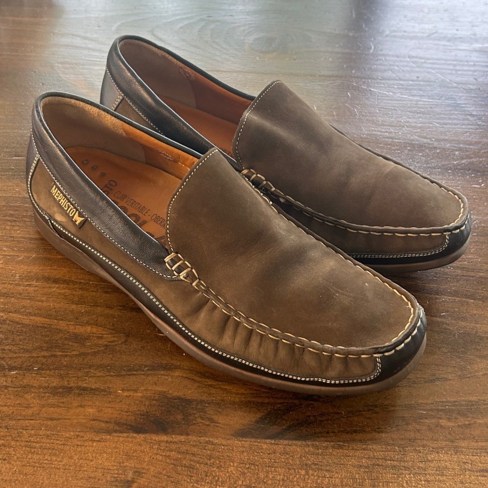 Mephisto Cool-Air Loafers Leather Suede 8.5 Slip On Shoes Euro Comfort Walking